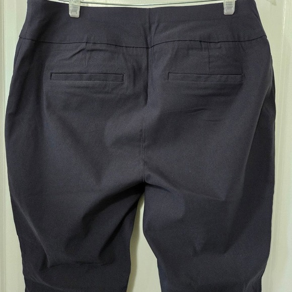 NY & Company Women Whitney Pull On Pant Navy Blue High Waist Ankle L Petite - Picture 3 of 8